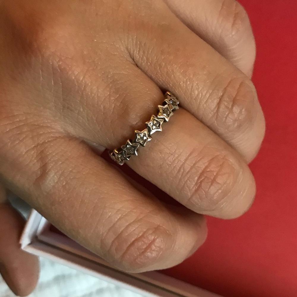 sterling silver stars infinity ring
